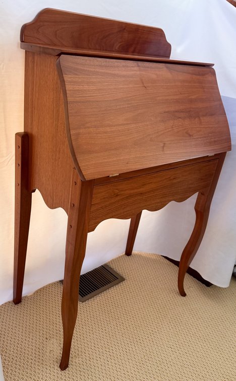 Natural Cherry Tone Wood Drop Front Desk