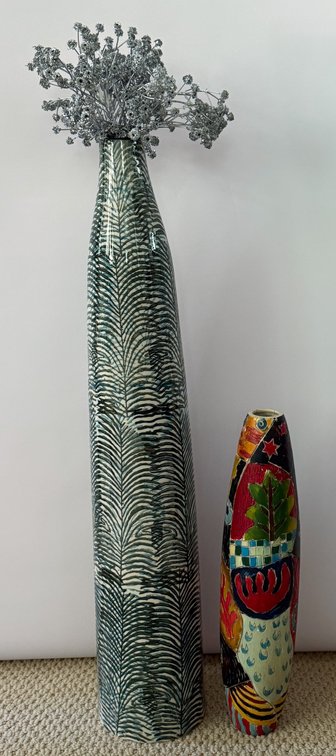 Two Torpedo Shaped Vases
