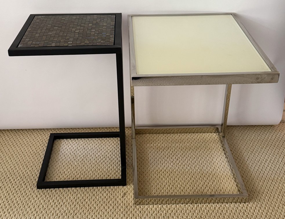 Two Modern C-Shaped End Tables
