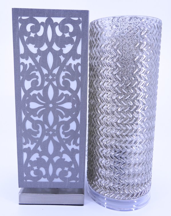 Two Silver Tone Uplights