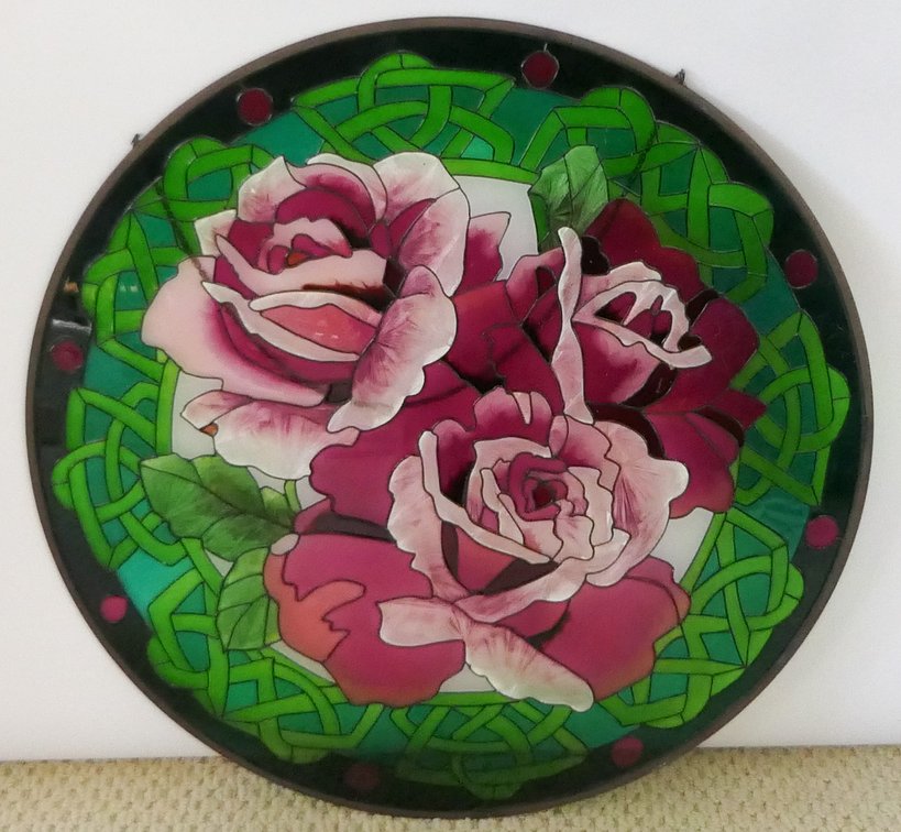 Faux Stained Glass Roses