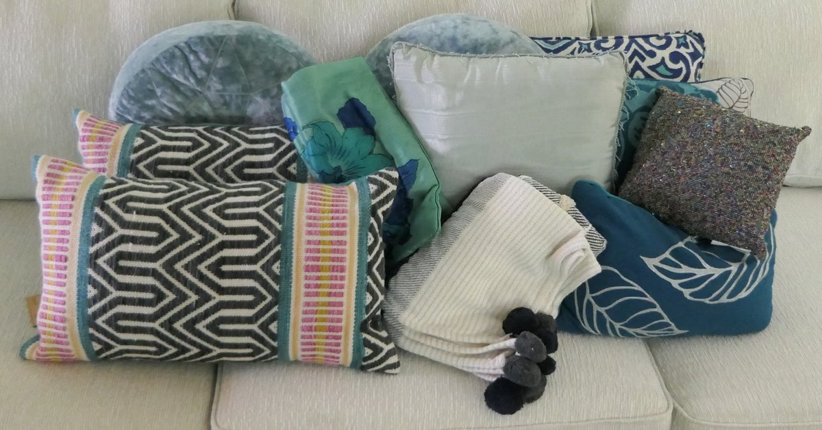 Turquoise Pillows and Throw