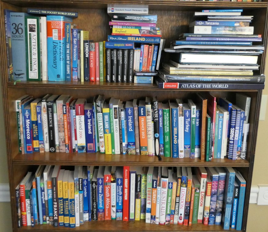 Three Shelves of Travel Books