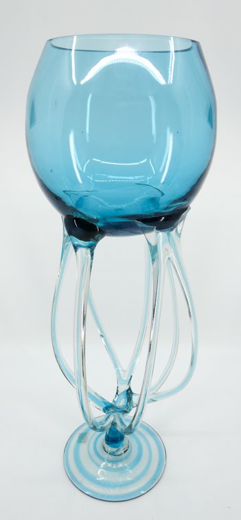 Aqua Jellyfish Glass Sculpture