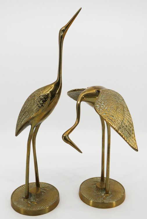 Two Brass Cranes