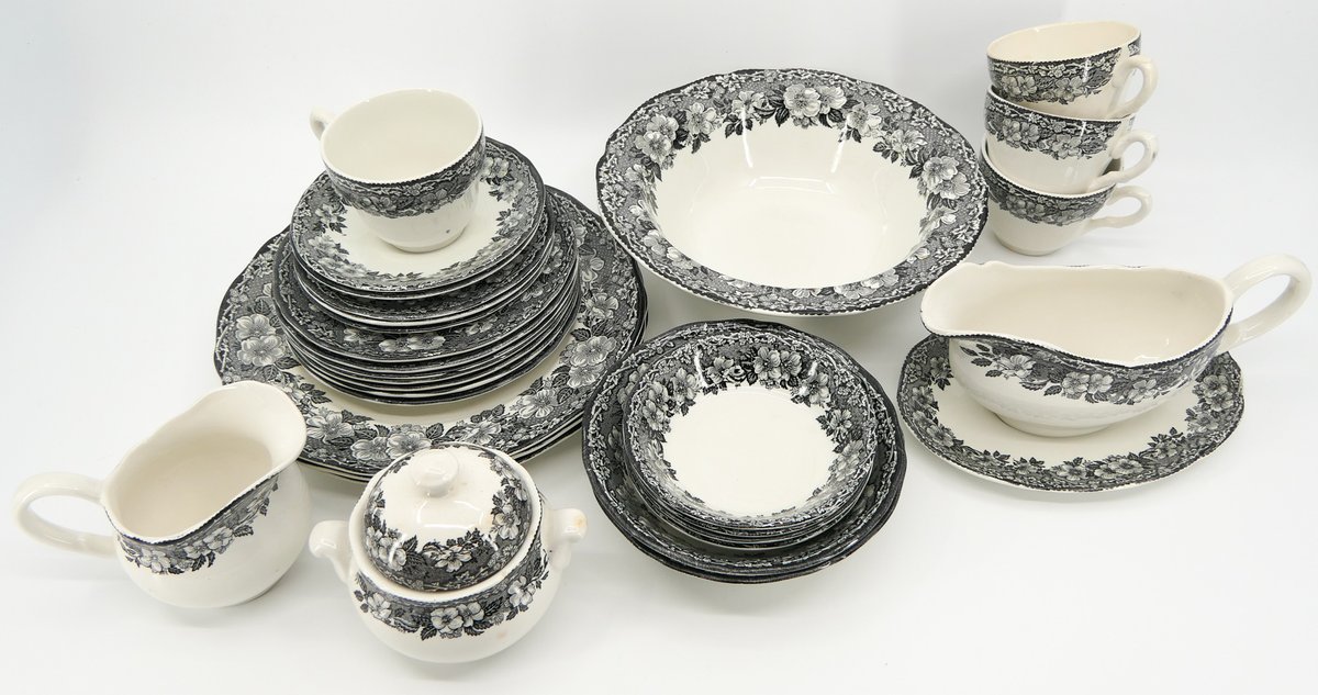 Enoch Wedgwood Black and White China