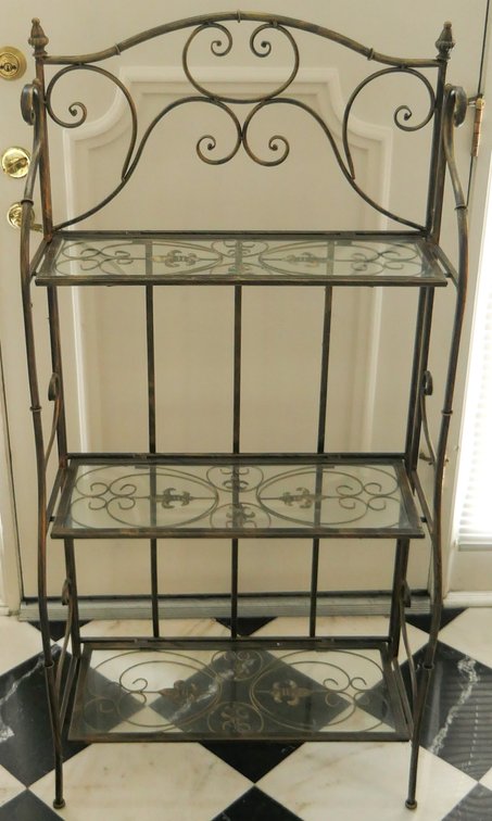 Metal and Glass Folding Baker's Rack