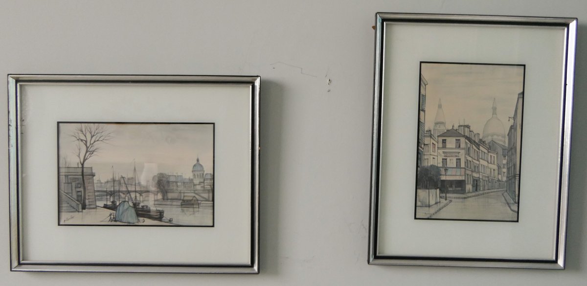 Two Street Scene Pen and Ink Prints