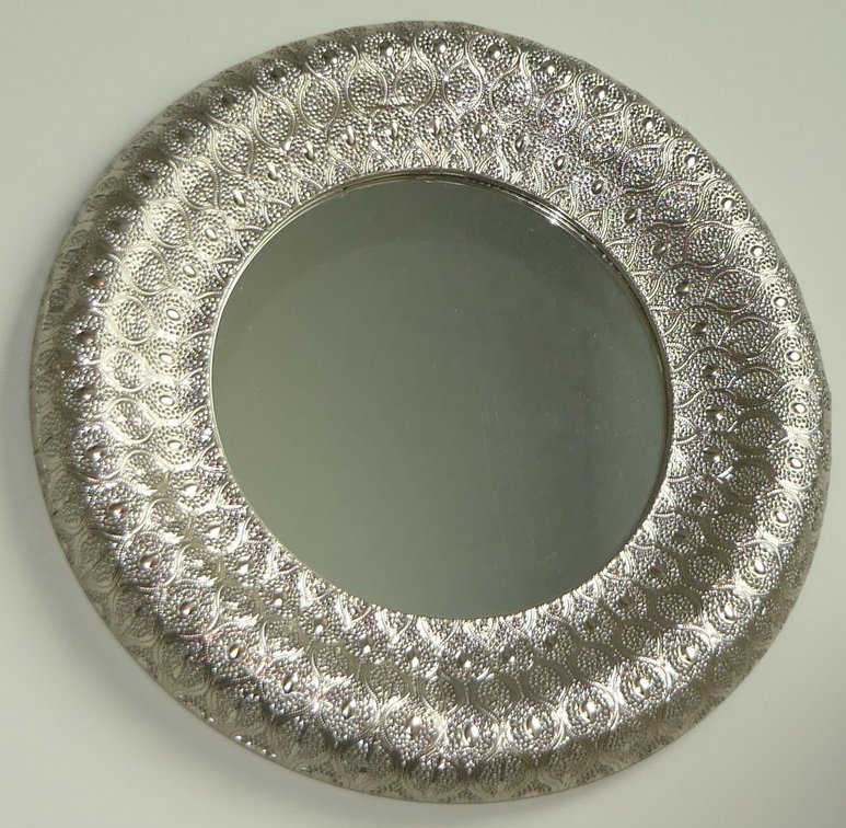 Round Wall Mirror with Filigree Design