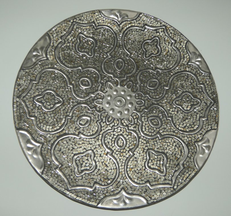 Metal Tray with Mosaic Design