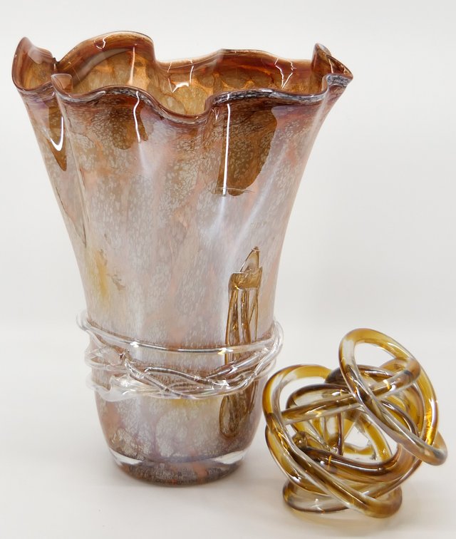 Two Amber Glass Pieces