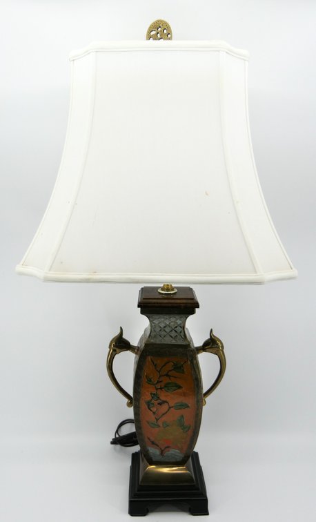 Enamel Floral Table Lamp
