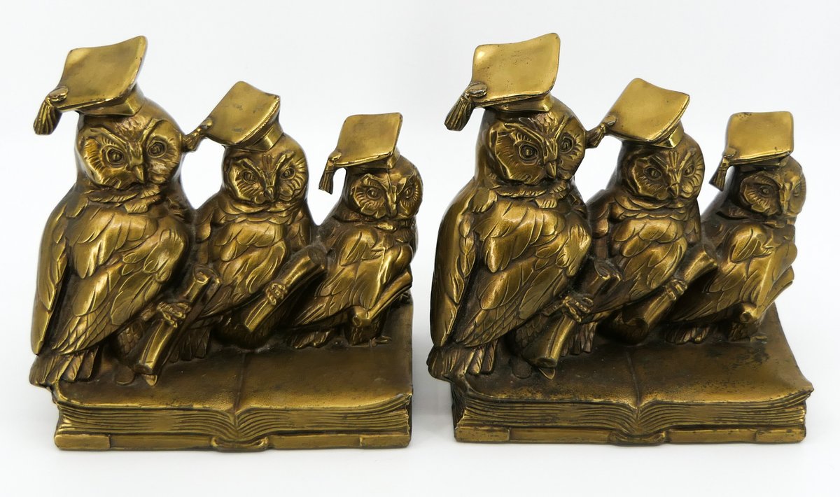 Brass Owl Bookends