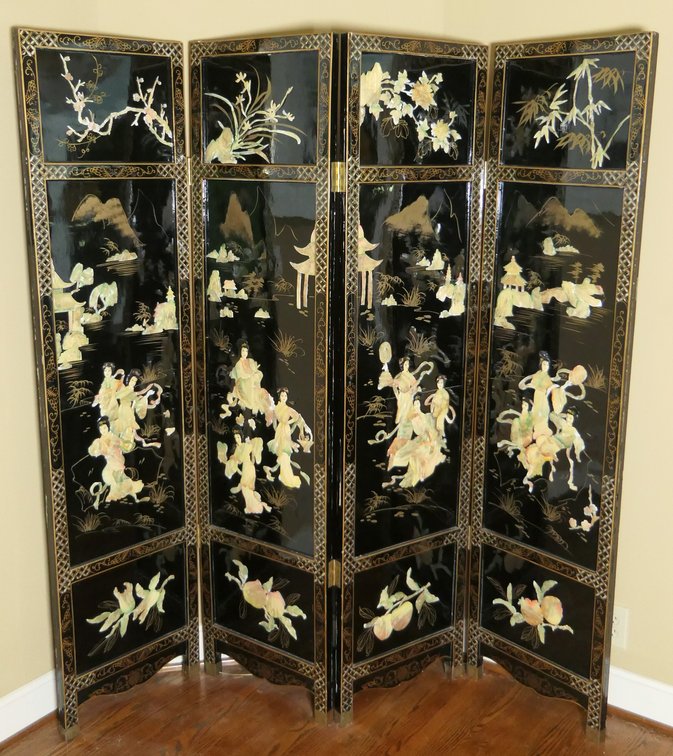 Four Panel Asian Folding Screen