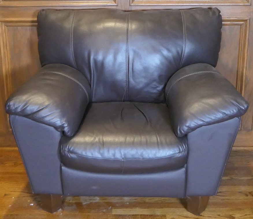 Overstuffed Vinyl Easy Chair
