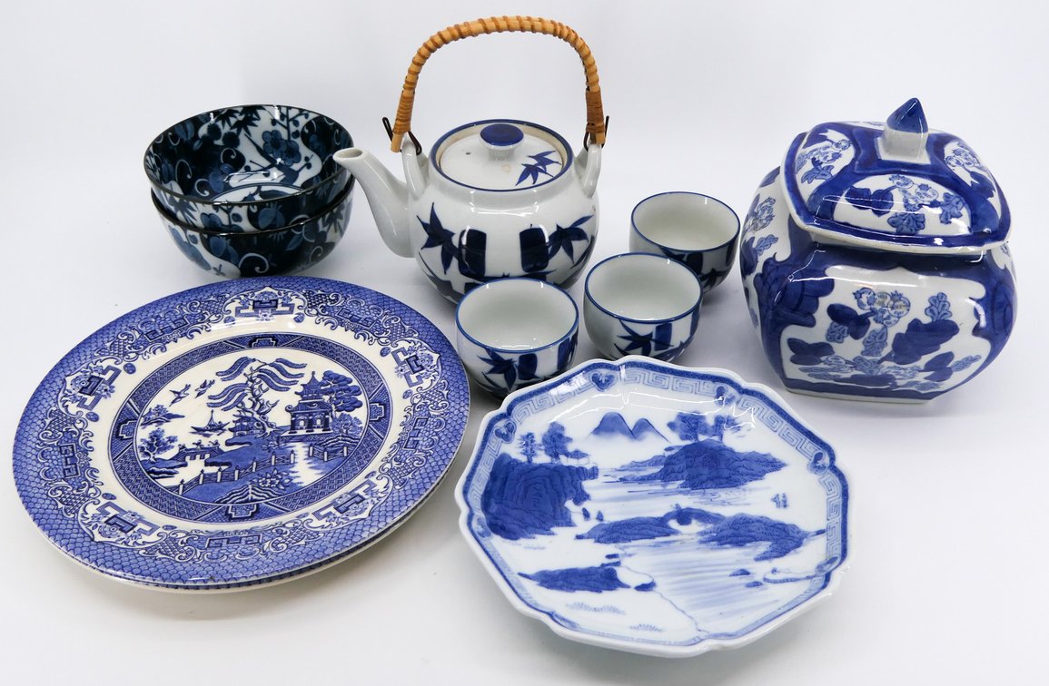 Asian Themed Blue and White China