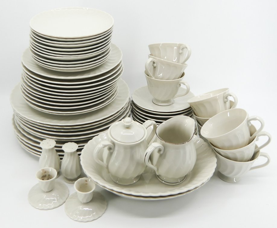 Cream China with Swirled Design