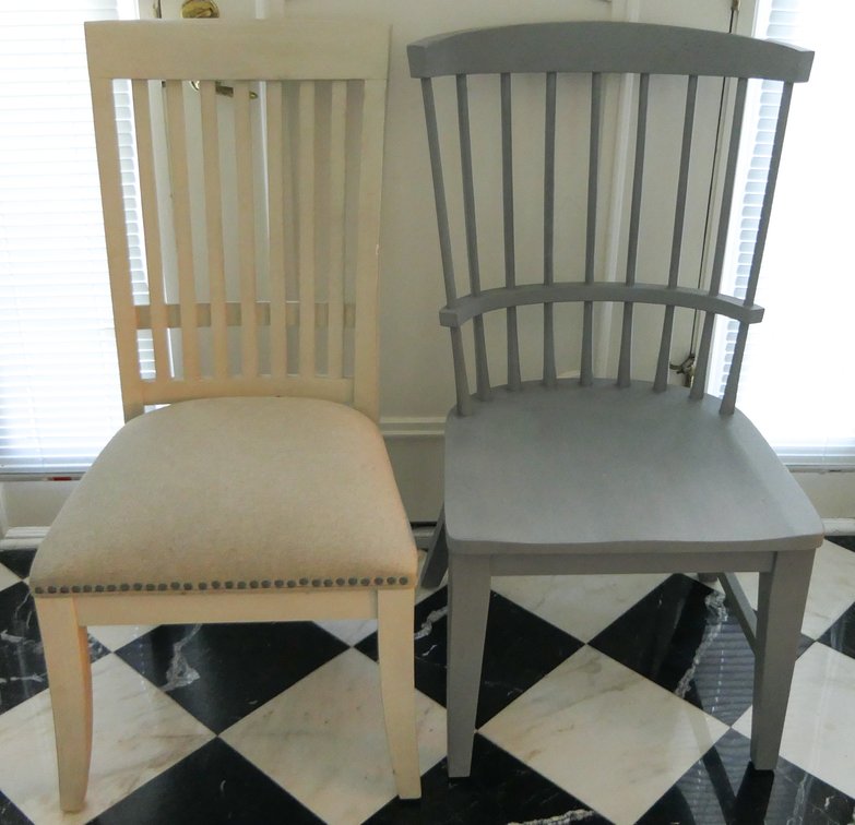 Two Painted Wood Frame Side Chairs