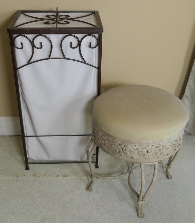 Hamper and Vanity Stool