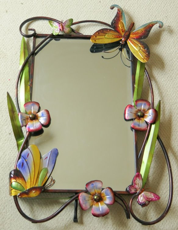 Metal Butterfly Table Top Mirror
