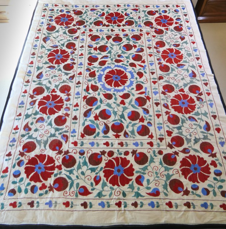 Hand Crafted Crewel Decorative Coverlet