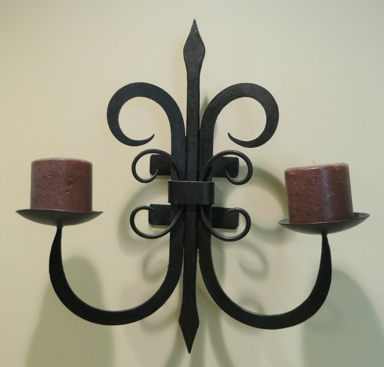 Black Metal Wall Candleholder
