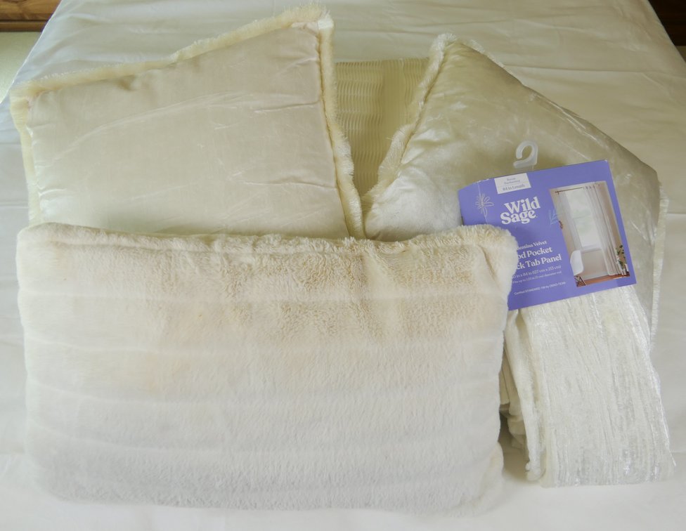 Cream Faux Fur Pillows
