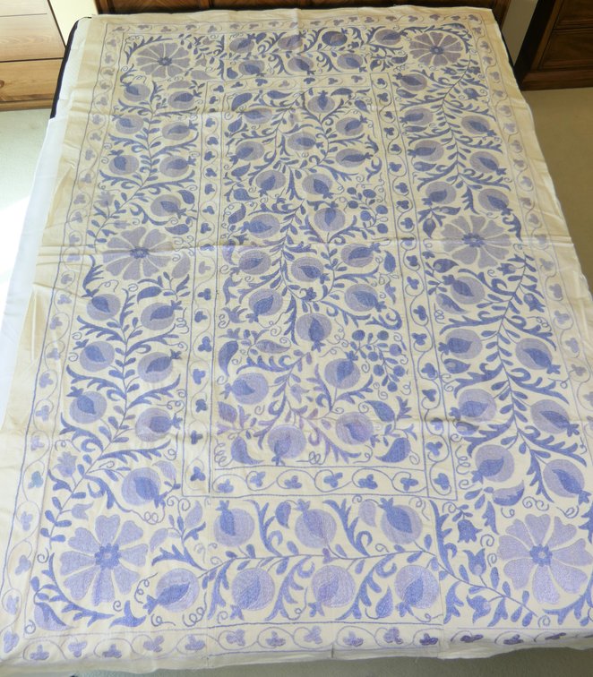 Hand Crafted Crewel Decorative Coverlet