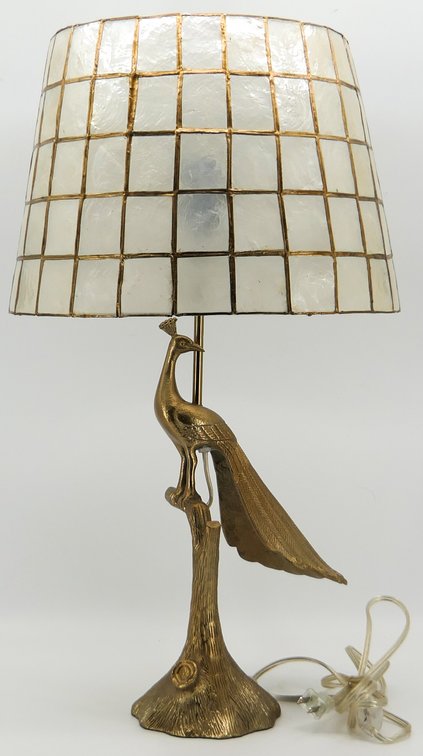 Metal Peacock Table Lamp