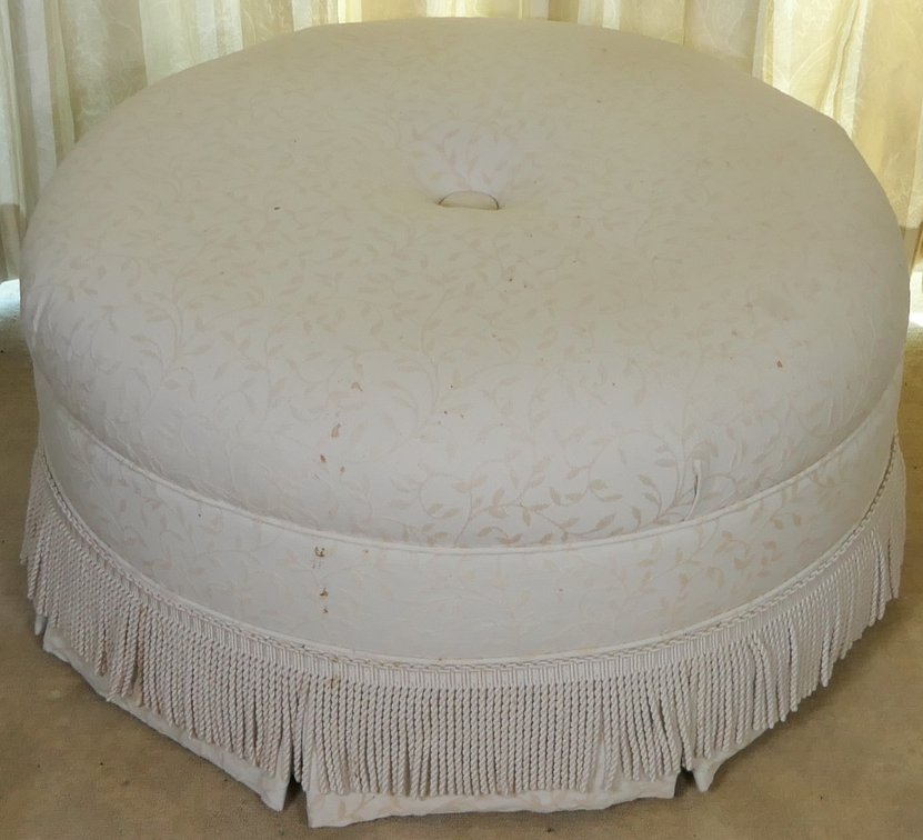 Large Round Upholstered Ottoman