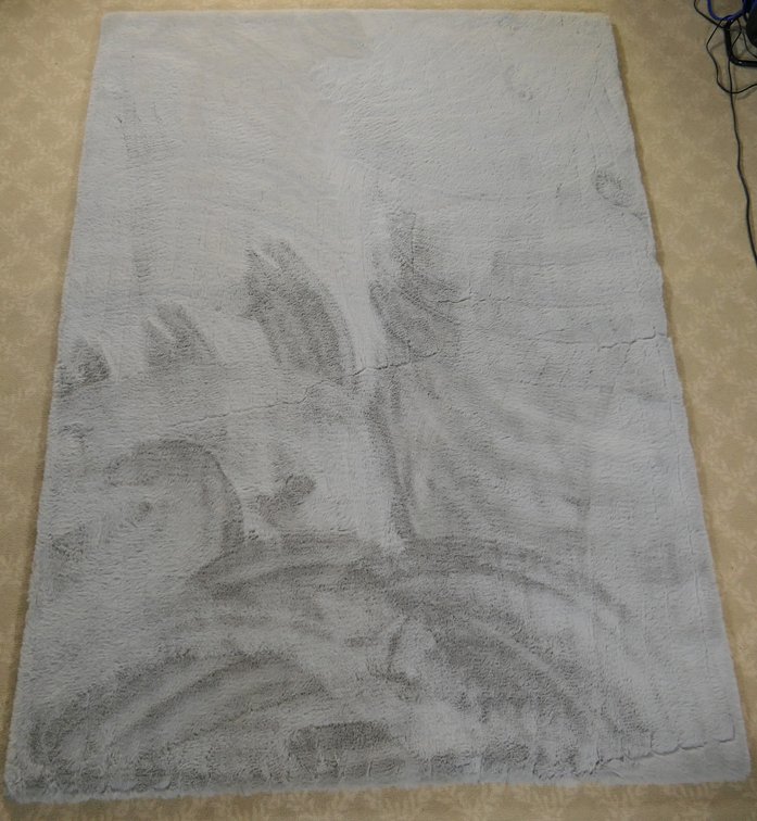 Blue Gray Faux Rabbit Rug