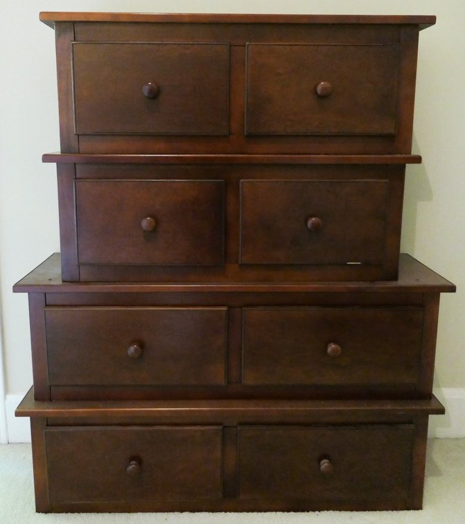 Four Section Double Drawer Storage