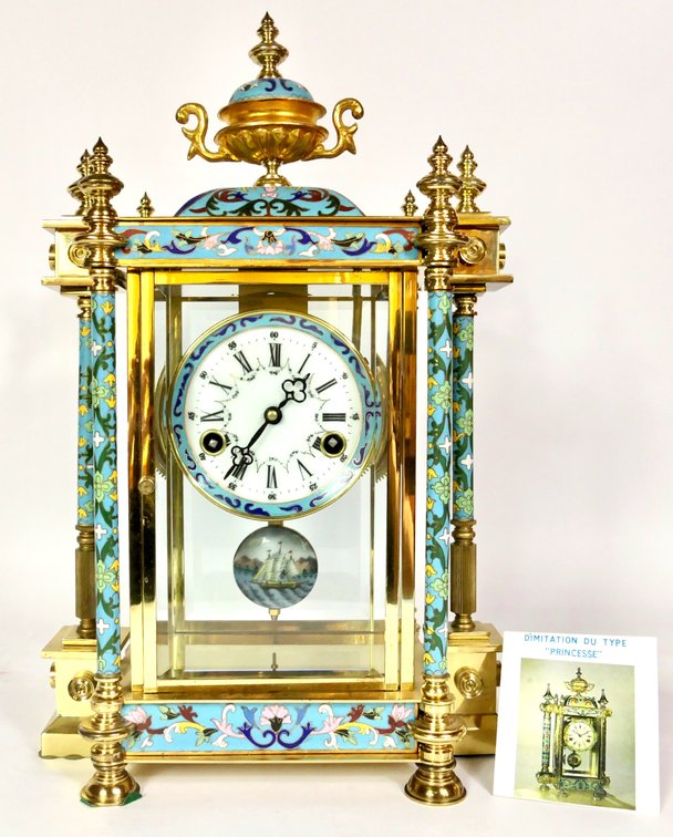 Reproduction Cloisonne Style Clock