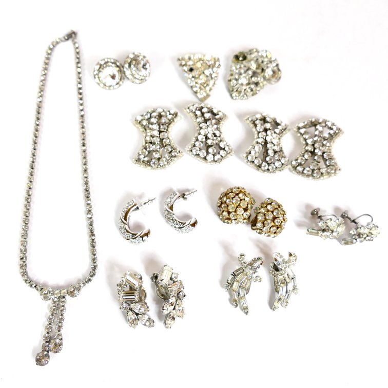 White Rhinestone Jewelry