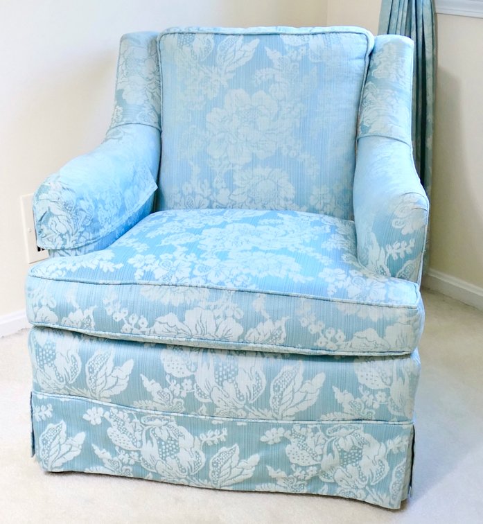 Blue Upholstered Armchair