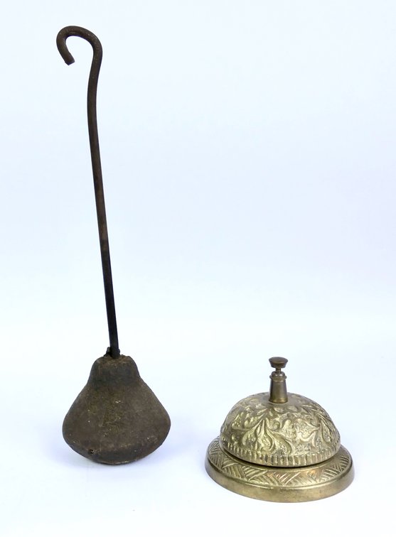 Cast Iron Bell Clapper and Brass Bell