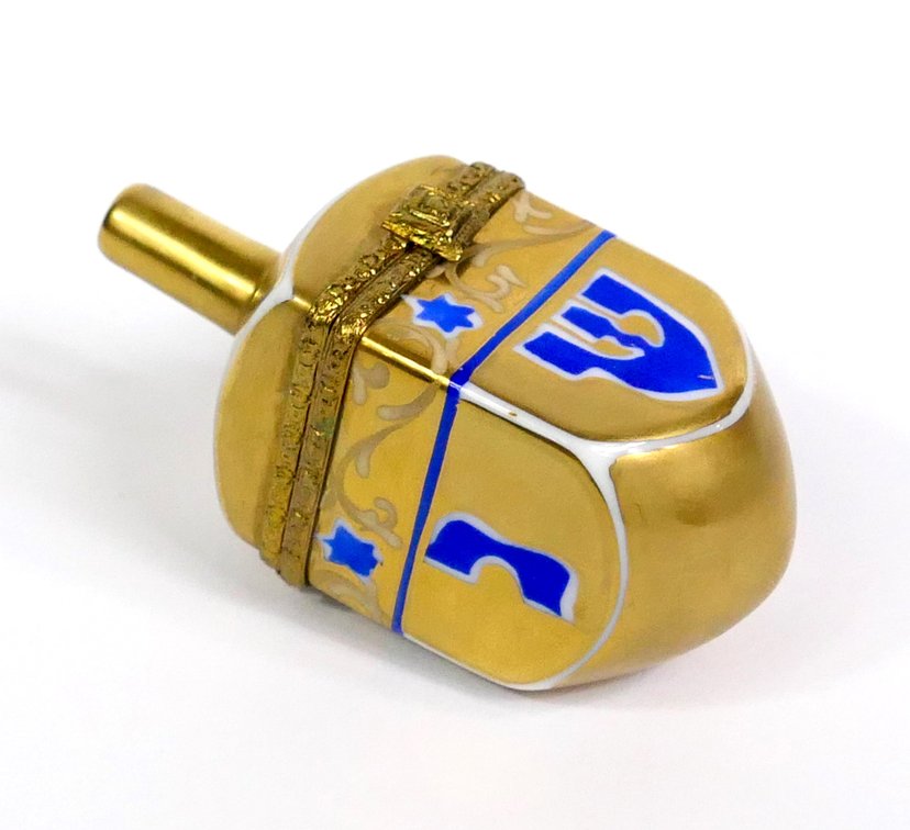 Porcelain Dreidel Trinket Box