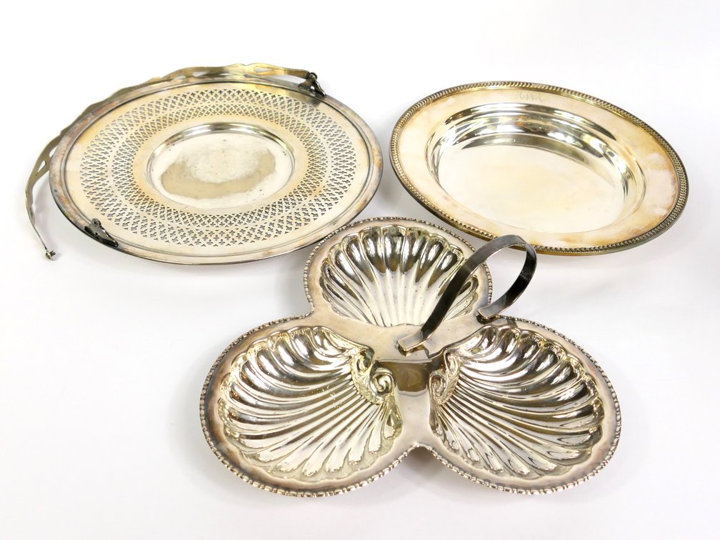 Three Silver Plate Serving Pieces