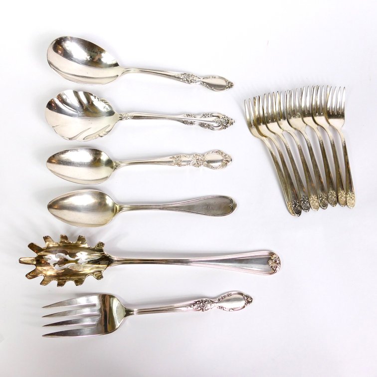 Silver Plate Forks and Serving Pieces