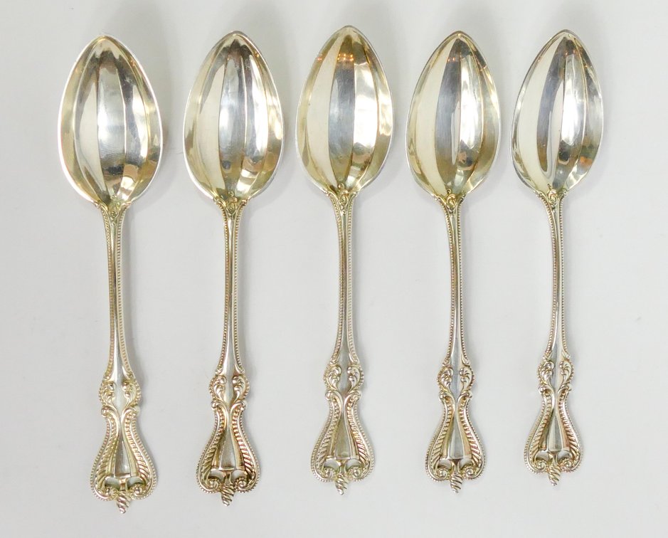 Set of Five Sterling Silver Spoons