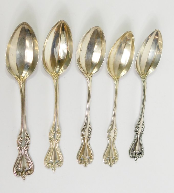 Set of Five Sterling Silver Spoons