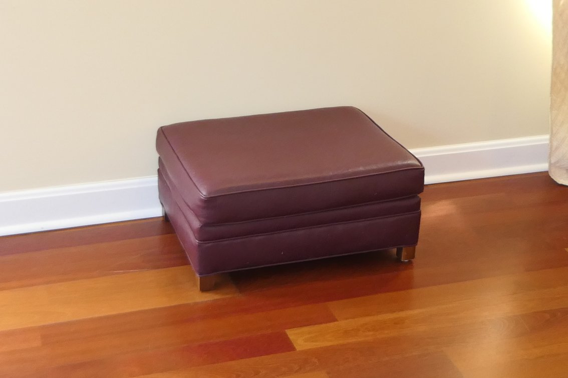 Oxblood Vinyl Ottoman