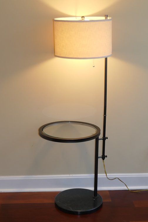 Glass and Metal Adjustable Floor Lamp