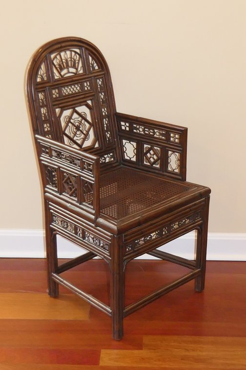 Bamboo Chair with Woven Cane Seat