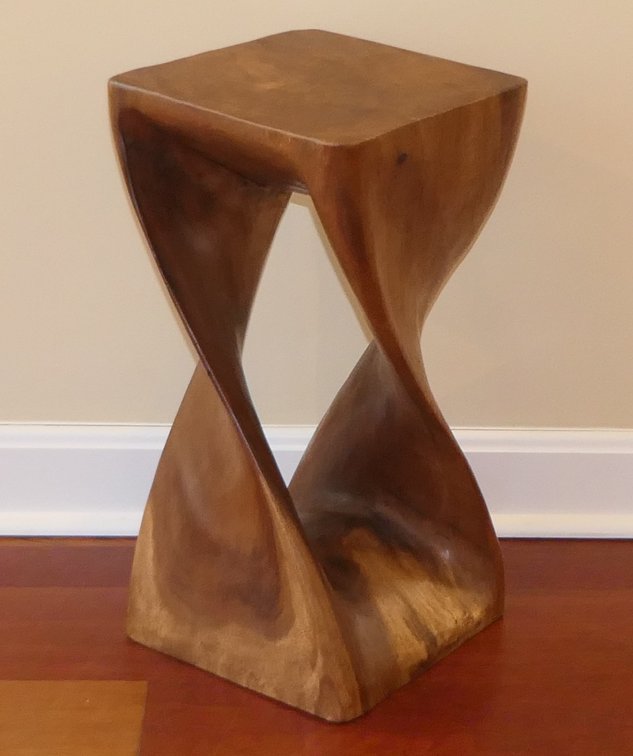 Twisted Teak Accent Table
