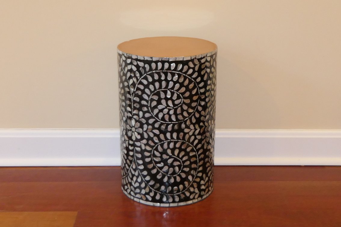 Mother of Pearl Style Drum Table