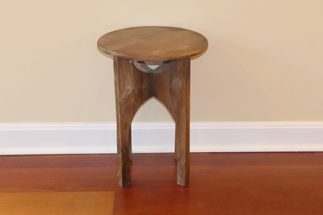 Round Teak Accent Table