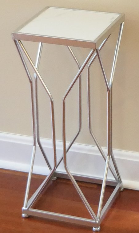 Silver Tone Metal Accent Table