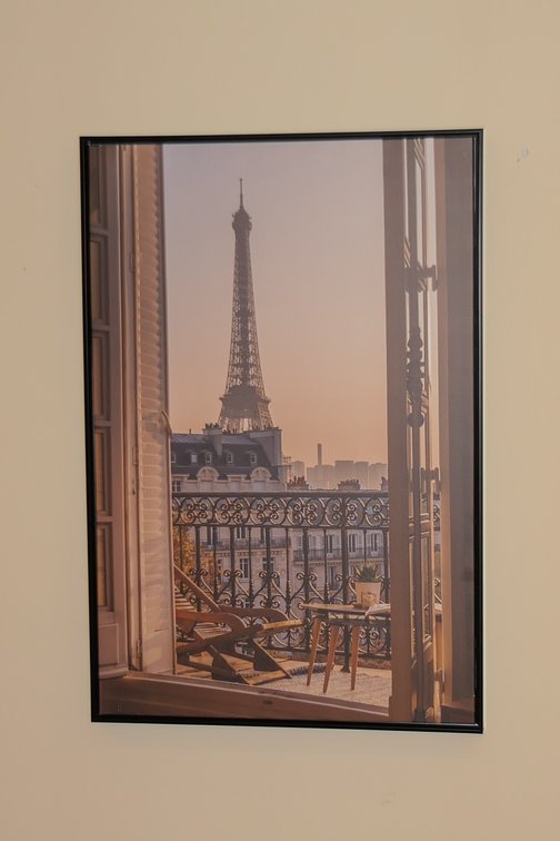 Eiffel Tower Balcony Scene Print on Canvas