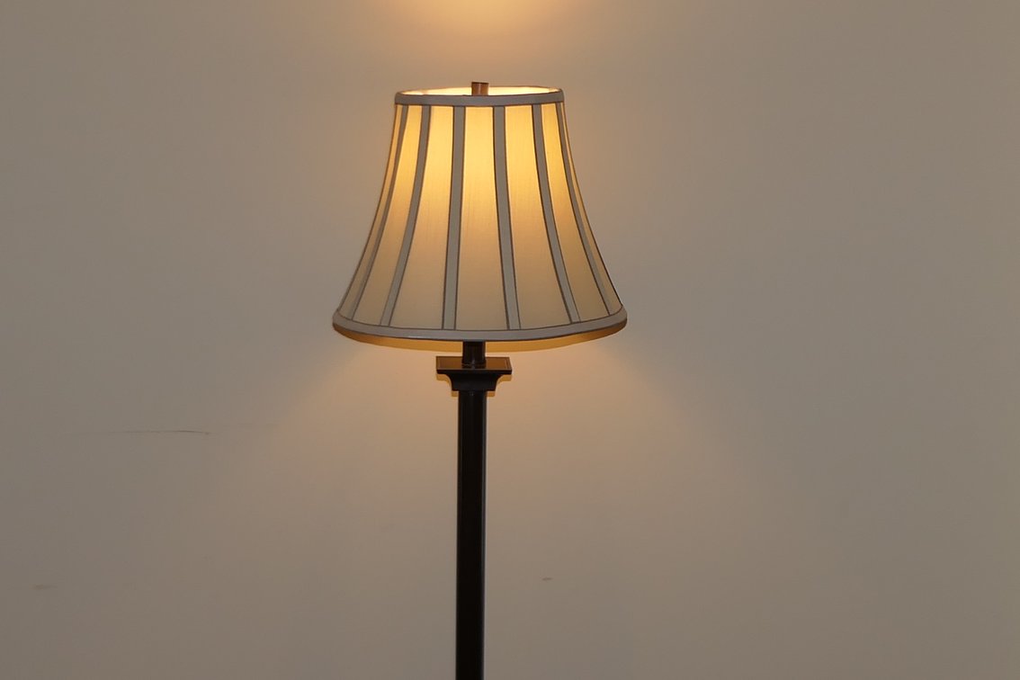 Floor Lamp with Striped Shade